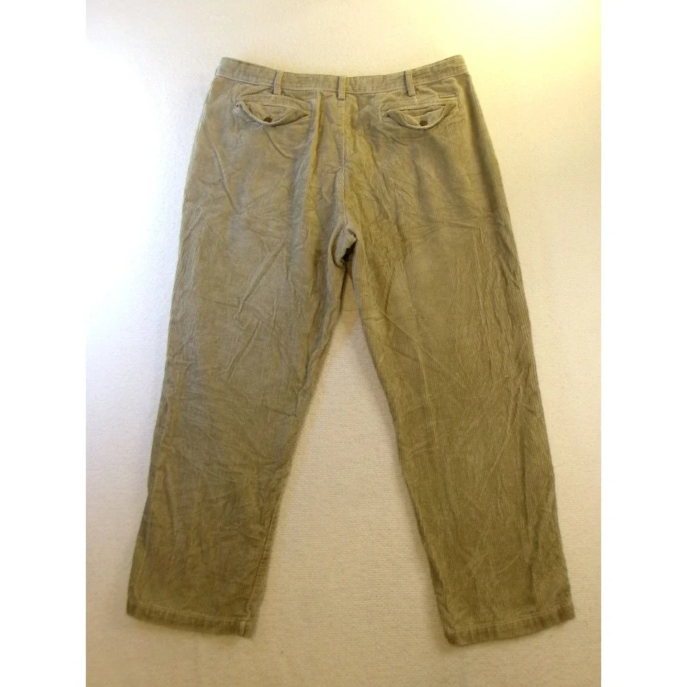 Woolrich Mens 39x29 Corduroy Pants Tan Pleated Front Straight Leg Outdoor Rugged